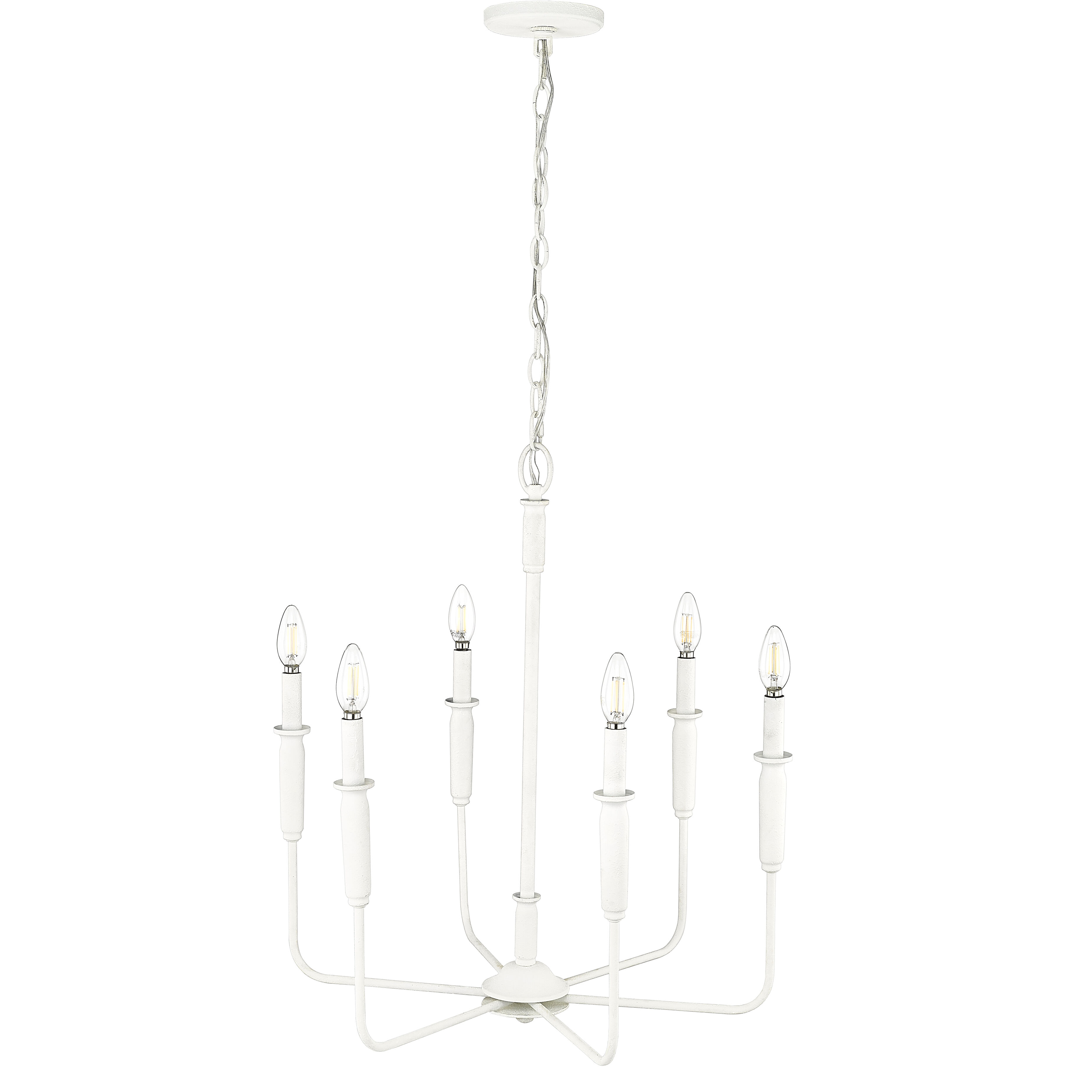 Savanne 6 Light 24.1 inch Textured White Chandelier Ceiling Light